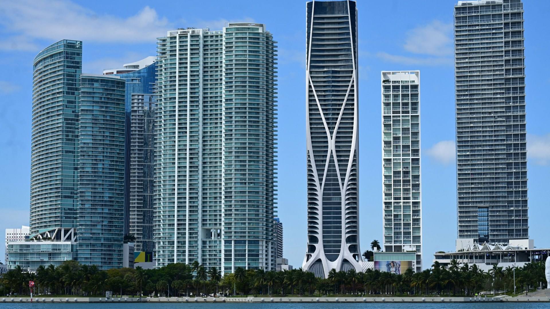 Miami skyline waterfront high-rise buildings, representing Website Store Miami web design and business rebranding services
